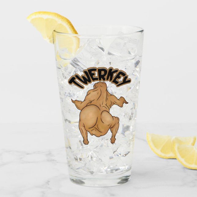 Verre Thanksgiving Twerkey Glass Cup (Devant glace)
