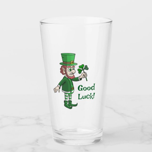 Verre The Leprechaun with a shamrock (Devant)