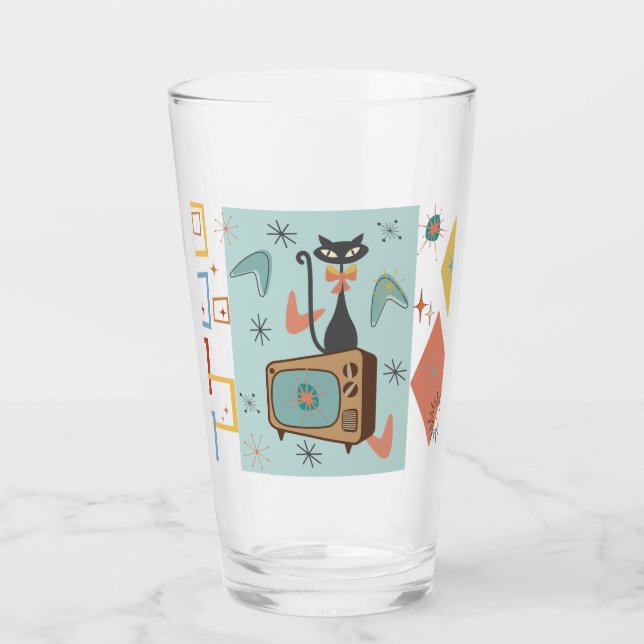 Verre Tige Atomique 16oz Pint Glass Moderne du milieu du (Devant)