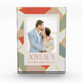 Verre Tiré Noël Juste Marié Bloc photo