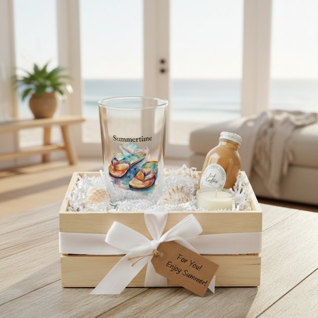 Verre tongs colorés aquarelle personnalisable (Créateur téléchargé)