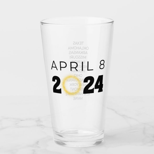 Verre Total Solaire Eclipse USA 8 avril 2024 (Devant)