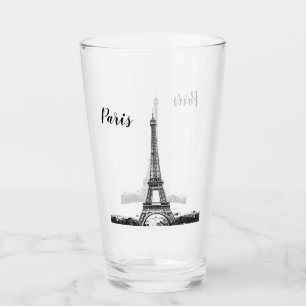 Verre Tour Eiffel noir et blanc