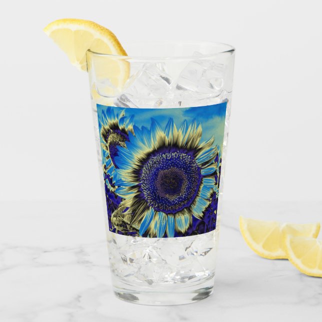 Verre Tournesol bleu (Devant glace)