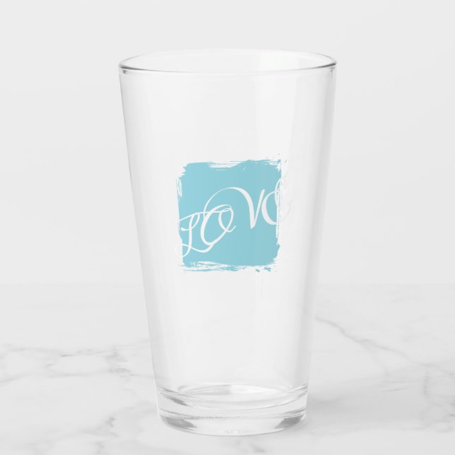 Verre Toussin d'amour multilingue - Mint bleu + AMOUR (Dos)