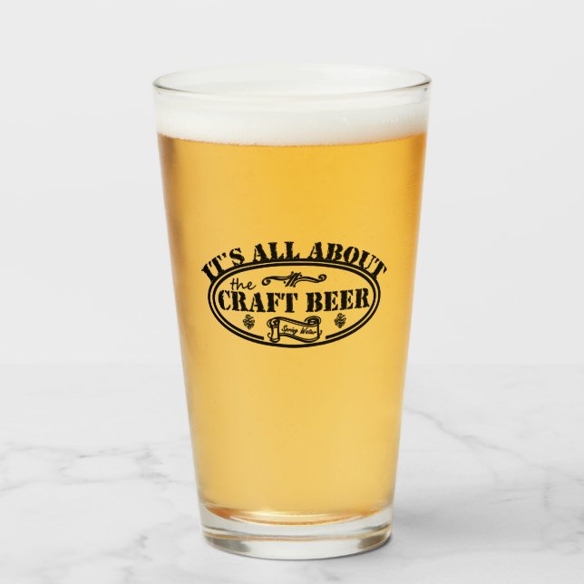 Verre Tout est sur la bière artisanale (Devant (rempli))