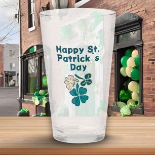 Verre Trèfle irlandais Saint-Patrick jour heureux