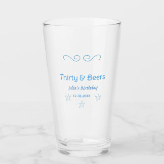 Verre trente et bières étoile bleue espagnol nom d'anniv