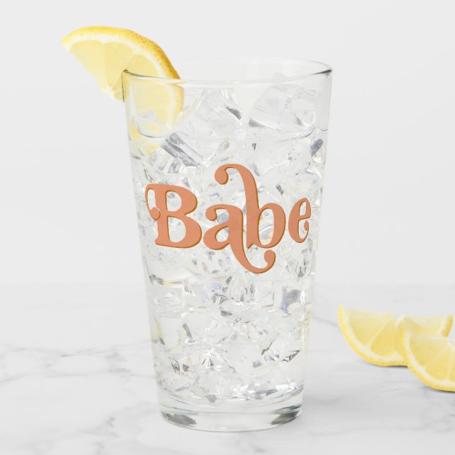 Verre TRIXIE Retro 70's Thème Super Babe Bachelorette (Devant glace)