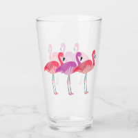 Trois Flamants roses colorés