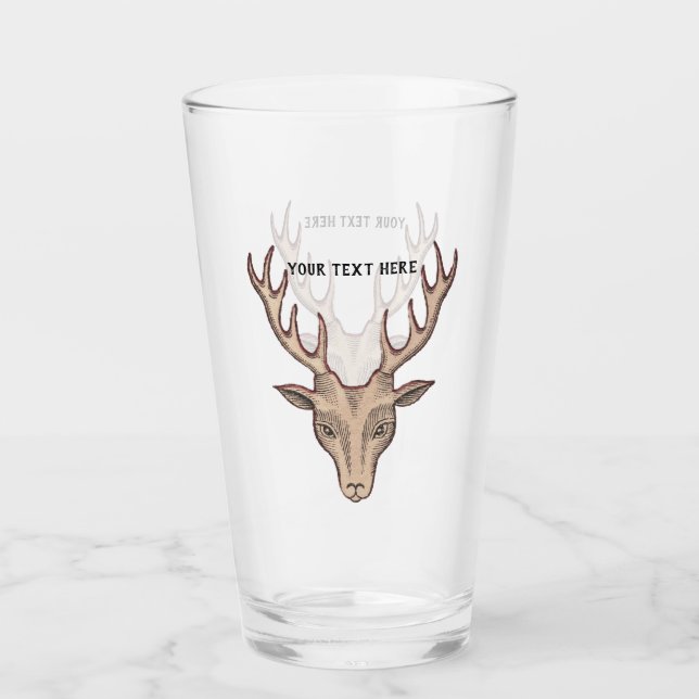 Verre Trophée mâle Brown Tête de cerf Gros Antlers (Devant)