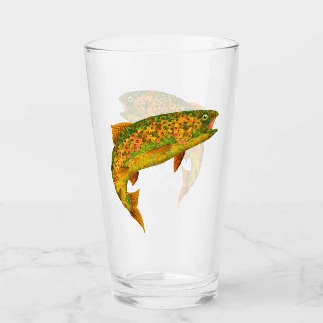 Verre Truite arc-en-ciel feuille Aspen 2 (Devant)