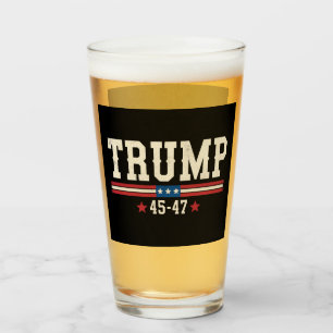 Verre Trump 45 47 Drapeau Américain USA Rétro Vintage