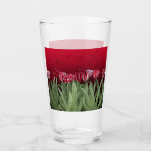 Verre Tulipes rouges sur dégradé