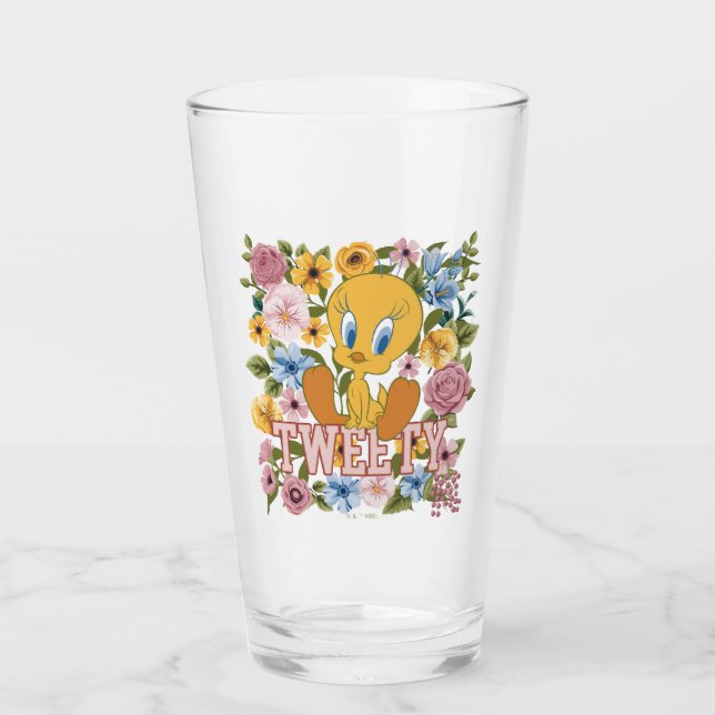 Verre TWEETY™ Floral Embroidery Graphic (Devant)