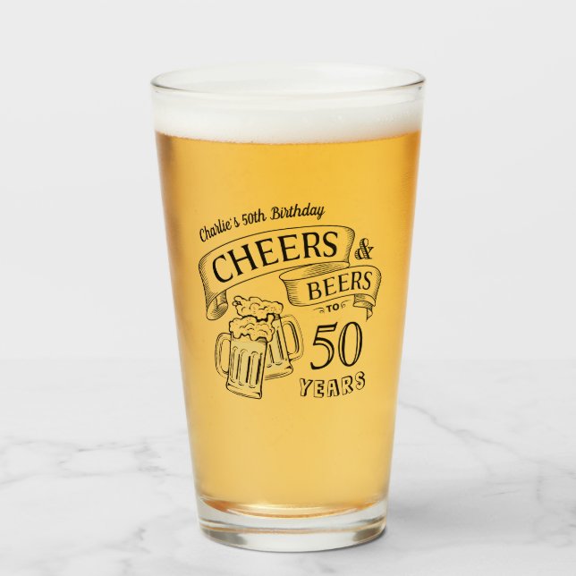 Verre Typographie Bravo Et Bières N'Importe Quel Âge Ann (Devant (rempli))