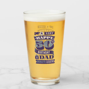 Verre Typographie de style rétro vintage 50e anniversai