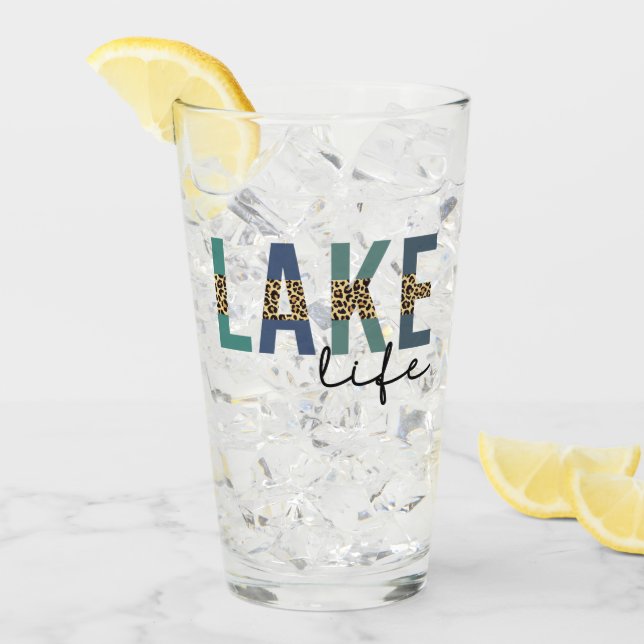 Verre Typographie d'impression de Lake Life Cheetah (Devant glace)