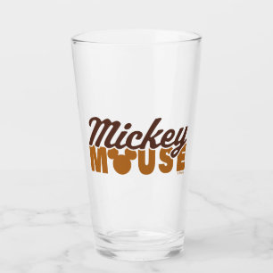 Verre Typographie du nom de l'icône Mickey Mouse