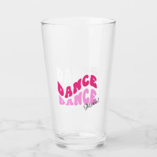 Verre Typographie ondulée rose rétro personnalisée avec 