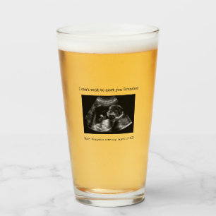 Verre Ultrasound Photo Grossesse Faire-part grand-mère