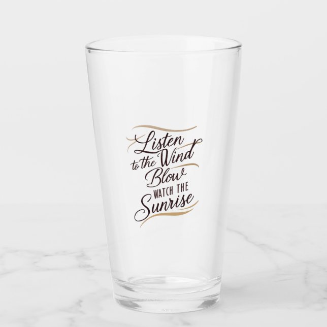 Verre Un magnifique morceau d'art de mots avec un harmon (Devant)