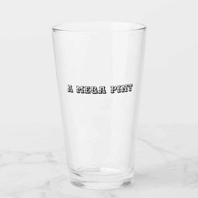 Verre Un Mega Pint Vin Barware Humour noir (Devant)