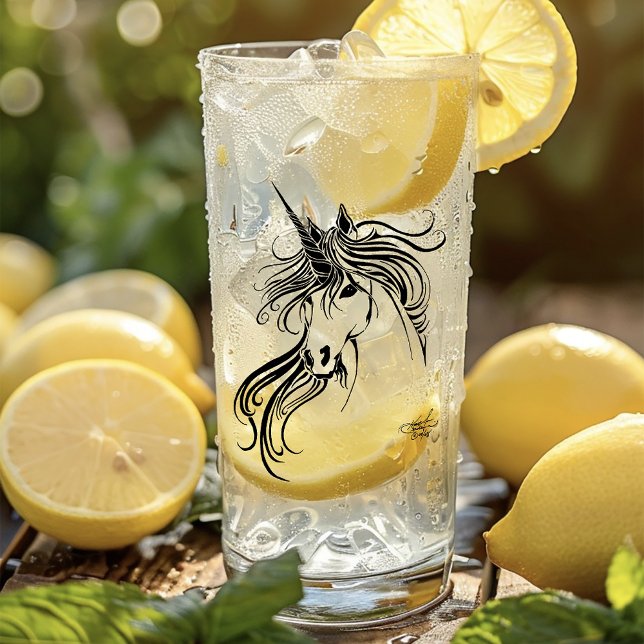 Verre Unicorne d'encre noire tribale (Créateur téléchargé)