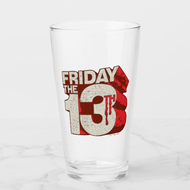 Verre Vendredi 13 | Logo 3D empilé saignant (Devant)