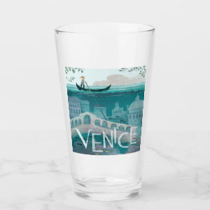 Verre venice Italie Gondola voyage vacances rétro post  