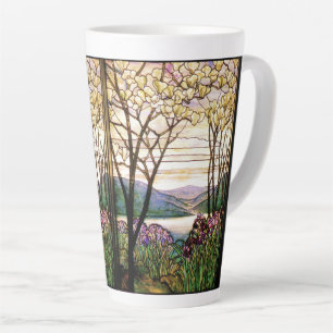 Verre verni Art Nouveau Fleurs d'Iris Mug latte