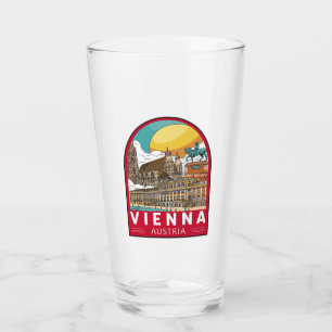 Verre Vienne Autriche Emblème rétro Voyage