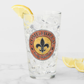 Verre Viens Holla ! Logo Fleur-de-lis Circle
