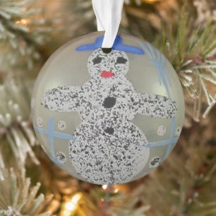 Verre vintage Bal de Noël Snowman main peint