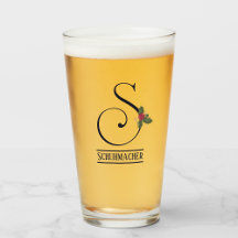 Vintage Noël Monogramme S Bière Personnalisée