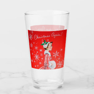 Verre vintage retro femme de Noël