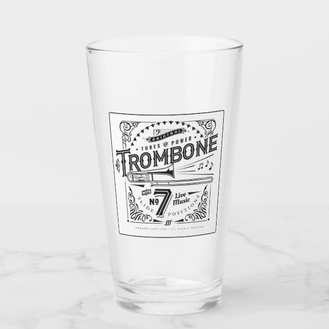 Verre Vintage Trombone Pint Glass - Nouveau! (Devant)