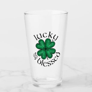 Verre Vitrail irlandais chanceux et béni