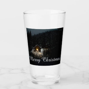 Verre Vœux de Noël avec Maison de Sorcière