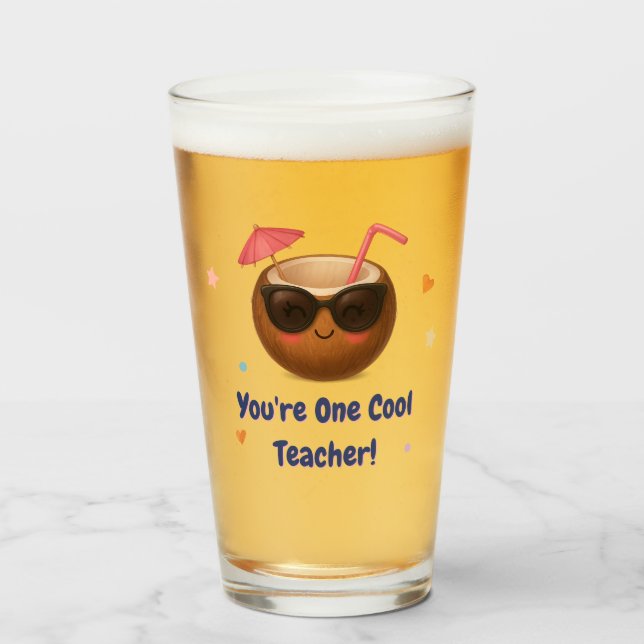 Verre Vous êtes un enseignant Cool - Funny Coconut Glass (Devant (rempli))