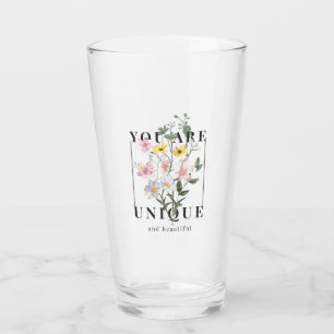 Verre Vous êtes un Slogan floral unique