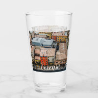 Vue du dessus des façades colorées des bâtiments