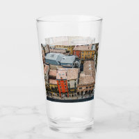 Vue du dessus des façades colorées des bâtiments