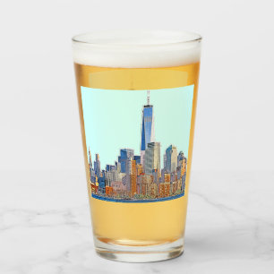 Verre Vue majestueuse de New York City Skyline artistiqu