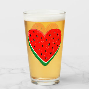 Verre Watermelon Heart Valentine's Day Free Palestine