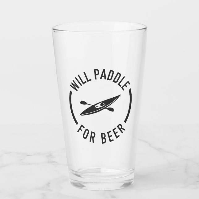 Verre Will Paddle for Beer (Devant)