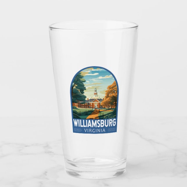 Verre Williamsburg Virginia Travel Art Vintage (Devant)