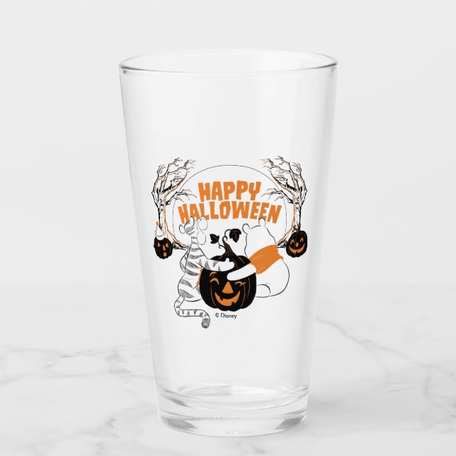 Verre Winnie l'Ourson & Eeyore | Bonne Halloween (Devant)