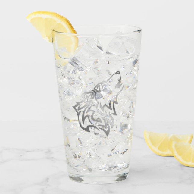 Verre Wolf Howling argenté (Devant glace)