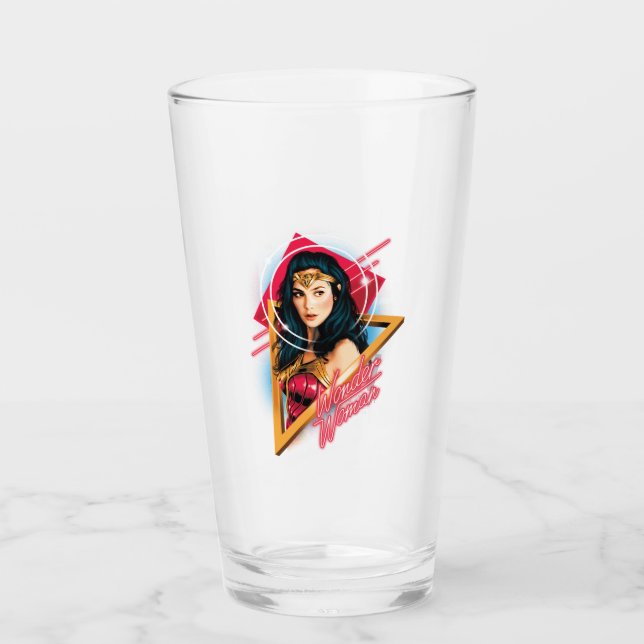 Verre WW84 | Wonder Woman Insigne de personnage Rétrowav (Devant)